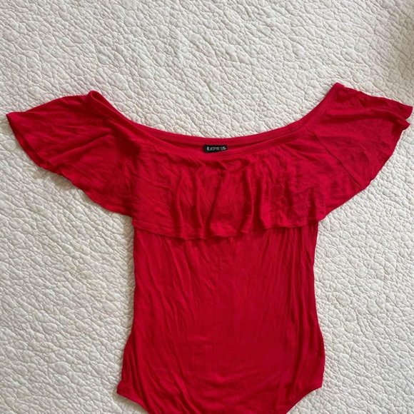 Express Women’s Off-The-Shoulder Black & Red Bodysuit Bundle - Picture 3 of 6